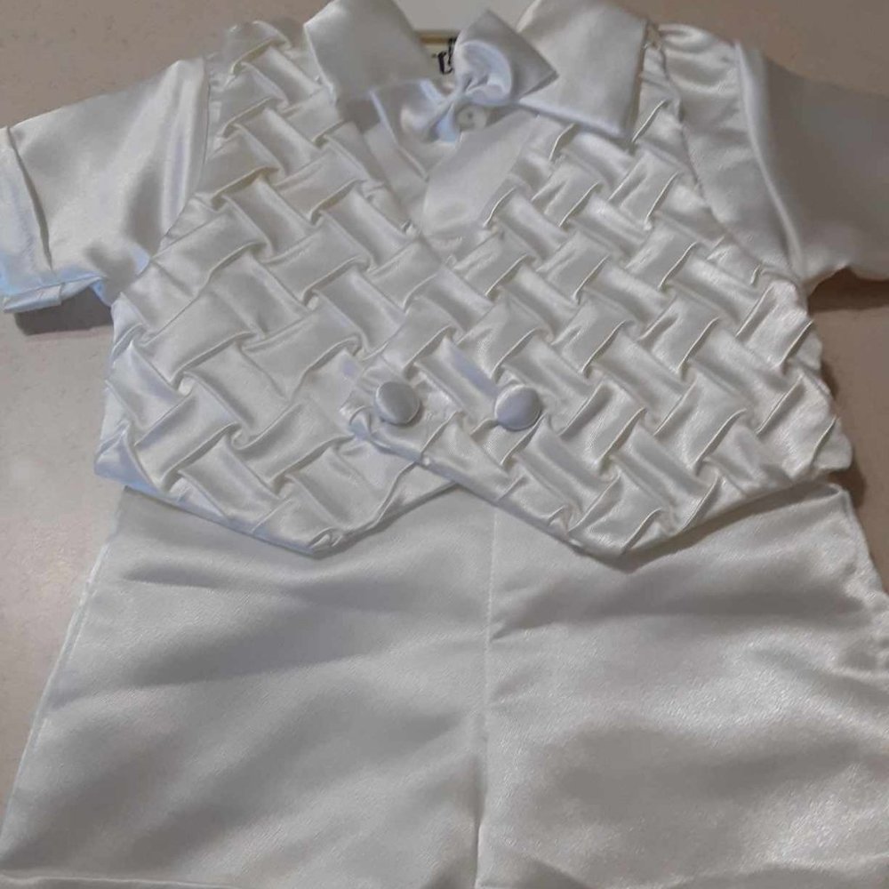 White Shorts Outfit for Wedding or Christening